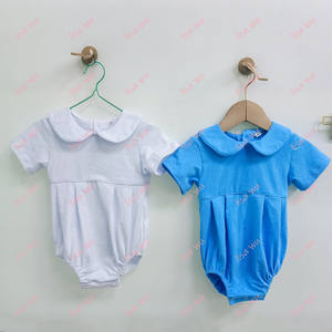 Baju Terusan Bayi Katun 100% Combed Polos Kerah Peter Pan dengan Lis Putih Bordir Nama untuk Balita - Product Image 5