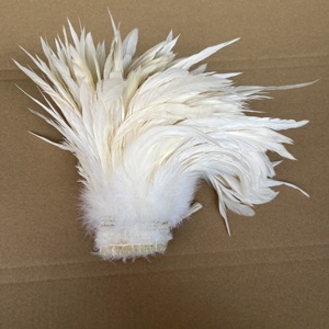 <span class=keywords><strong>Gallo</strong></span> <span class=keywords><strong>blanco</strong></span> blanqueado schlappen pluma ensartada para atar moscas pesca - Product Image 3
