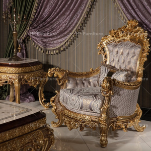 Vintage cổ điển hoàng gia phong cách Châu Âu Sofa gỗ rắn với Bàn cà phê sang trọng chạm khắc phòng khách trung tâm bảng - Product Image 2