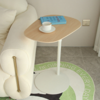Table de salon moderne minimaliste ADA durable à colonne unique, hauteur réglable par vérin à gaz, cadre en métal MDF pour ordinateur portable