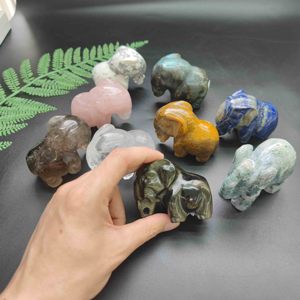 Tự Nhiên Tay Chạm Khắc Rêu Agate <span class=keywords><strong>Elephant</strong></span> Tinh Thể Thủ Công Khắc Động Vật Rose Quartz Voi Để Bán - Product Image 2