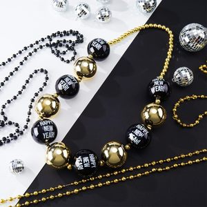Vente en gros de colliers de perles de bonne année 2025 or noir 33 ''colliers de perles boule Jumbo coffret cadeau décorations de fête - Product Image 5