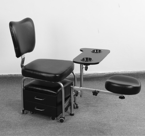 Chaise de pédicure noire/blanche, table à ongles, chaise de manucure avec tabouret mobile - Product Image 5