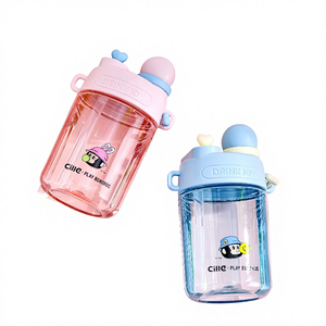 Bouteille d'eau Xile pour enfants, pour garçons et filles, sports de plein air estivaux, portable, type paille Tritan, double gobelet à boire - Product Image 1
