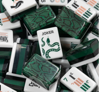 Ensemble de Mahjong Américain Unique, Tuiles de Mahjong Thème Nouvel An Chinois Année du Serpent, Ensemble de Jeu de Luxe 160/166 Pièces Style Exotique