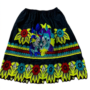 Hawaiian Island Embroidery <b>Skirt</b> Women Custom Tropical Aloha Floral Summer Beachwear Resort Holiday Wear Wholesale Supplier - Product Image 1