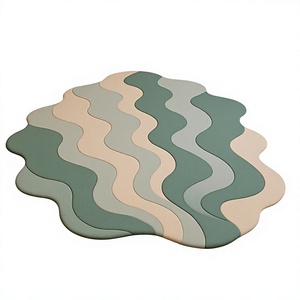 Tapis en laine à poils ras faits à la main ITHL, motif géométrique, style moderne, antidérapant et résistant aux taches, pour salon - Product Image 1