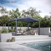 Luxueus handmatig bedienbaar buitenpergola systeem met aluminium lamellen dak voor terrassen & patio's, lamellen paviljoen sets