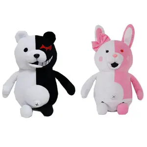 Anime Dangan Ronpa Super Danganronpa 2 Monokuma Urso preto e branco de 25 cm Urso de pelúcia macio Bonecos de pelúcia