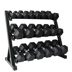 Manufacturer heavy weights electric plated steel handle soft rubber hexagonal dumbbells