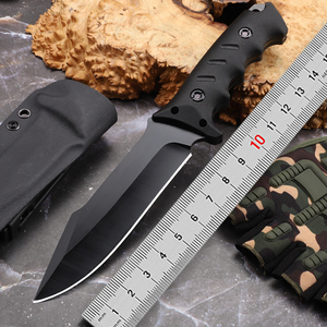 Couteau tactique à lame fixe pour la chasse, le camping, la <span class=keywords><strong>survie</strong></span> et le bushcraft, avec manche en ABS et étui Kydex - Product Image 1