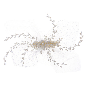 Accessori alla moda per copricapo da <span class=keywords><strong>sposa</strong></span> in rete con finte perle e fiori per capelli eleganti fasce per capelli di perle - Product Image 1