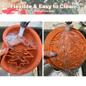 Cão bonito Alimentador Lento Xmas Tree <span class=keywords><strong>20cm</strong></span> Silicone <span class=keywords><strong>Pet</strong></span> Lick Mat Enriquecimento <span class=keywords><strong>Bowl</strong></span> para o Presente - Product Image 6