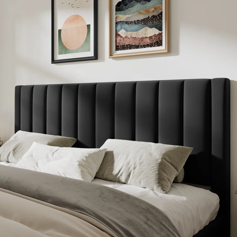 Durable Bed Frame Solid Wood With Headboard Double Queen King Size Bedroom Wooden Beds