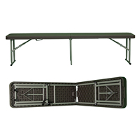 Table pliante moderne légère et durable en plastique à motif rotin avec chaise pour usage extérieur