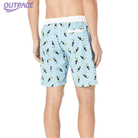 Shorts de bain pour hommes OUTPACE à séchage rapide, imprimé tropical, avec cordon de serrage et poches latérales, OEM ODM