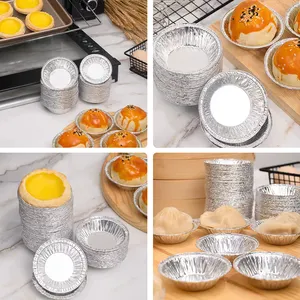 Disposable Aluminum Foil Cups Baking Muffin Cupcake Tin Mold Round Egg Tart Tins Mold