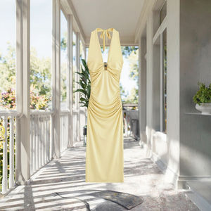 <span class=keywords><strong>MYST</strong></span> & ZA 2025 Robe Vintage pour Femmes Printemps Mode Sexy Dos Nu Col Licou Sans Manches Tempérament Robe Volants Nouveau - Product Image 3