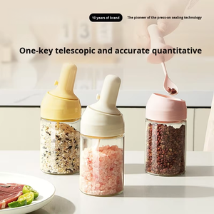 AnKou ชุดกล่องแก้วใส่เครื่องปรุงแบบยั่งยืนพร้อมกล่องใส่น้ำตาลผงชูรสและขวดเครื่องปรุง-เครื่องล้างจานและเตาอบที่ปลอดภัยของใช้ในครัวเรือน - Product Image 4