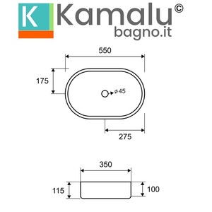 Fregadero de Encimera Kamalu KJ5500GM de Acero Inoxidable Color Gris Metálico con Acabado Cepillado Moderno para Uso en Baños y Comedores de Estilo Rústico, Lavabo para Lavarse las Manos - Product Image 2