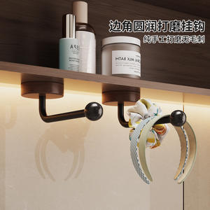 ตะขอแขวนผนังไม้วอลนัทเนื้อแข็งแบบนอร์ดิก สำหรับเก็บกิ๊บติดผมและที่คาดผม ไม่ต้องเจาะผนัง - Product Image 3