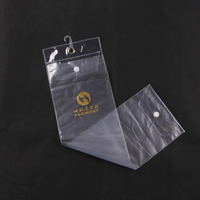 Sacs d'extension de cheveux Emballage d'extensions de cheveux transparents en plastique PVC transparent de cheveux humains avec bouton pour brésilien 12 pouces-26 pouces