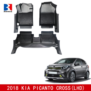 Factory Custom 5D TPE <b>Rubber</b> Eco-friendly Waterproof Anti Slip 5D Car <b>Floor</b> Mats 3 Pieces for KIA Picanto Cross(LHD) 2018 - Product Image 2