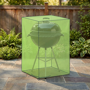 Housse de barbecue Galileo vert pétrole personnalisable en tissu imperméable pour grillades en extérieur 80x70cm, accessoire de protection avec sac de rangement - Product Image 3