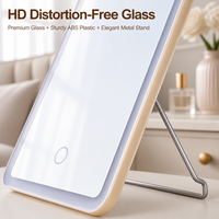Miroir de maquillage éclairé par LED Portable 360 Rotation écran tactile miroir de courtoisie Rechargeable miroir cosmétique pliant de table