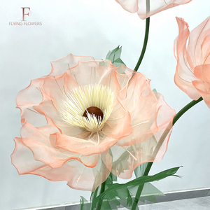 Giant <strong>Artificial</strong> Silk Organza <strong>Poppies</strong> Translucent Dreamy Handmade Modern Elegant Professional Flyingflowers Wedding Party - Product Image 2