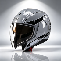 Nouveau casque de moto 3/4 ouvert XL en ABS avec protection de joue étendue, motif vague, double visière, fermeture rapide, toutes saisons
