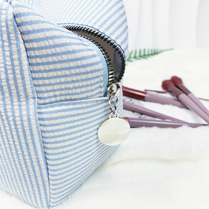Bolsa de Regalo para Damas de Honor de Gran Capacidad, Lista para Bordar, Bolsa de Cosméticos para Damas de Honor, Bolsa de Maquillaje de Seersucker para Mujer - Product Image 5