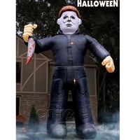 Michael Myers gonflable géant de 20 pieds avec couteau, modèle gonflable personnalisé de personnage d'horreur pour Halloween