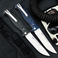 Couteau pliant d'extérieur, lame en acier D2 et manche G10, couteau tactique multifonctionnel EDC pour le camping, la randonnée, la chasse, l'autodéfense