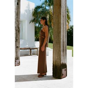 Robe maxi décontractée pour femmes en tissu côtelé tricoté, style personnalisé, nouvelle conception de haute qualité, été-printemps - Product Image 2