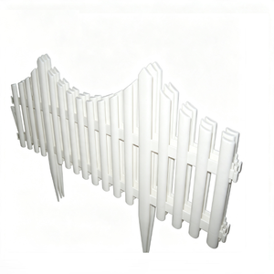 Sunsbuild Interlocking White Plastic Picket Garden <b>Fence</b> Spiked <b>Border</b> Edging Panel for Outdoor Lawn Flower Bed Yard - Product Image 3