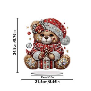 Acrilico inverno piccolo orso doppio lato trapano diamante arte 5D fai da te tavolo in piedi ornamento artigianale - Product Image 4
