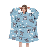 Couverture à capuche personnalisée imprimée taille unique confortable et chaude surdimensionnée avec poche pour animaux de compagnie