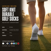 Chaussettes de sport durables à logo personnalisé, directement du fabricant, avec talon rembourré, pour golfeurs, clubs et centres de villégiature