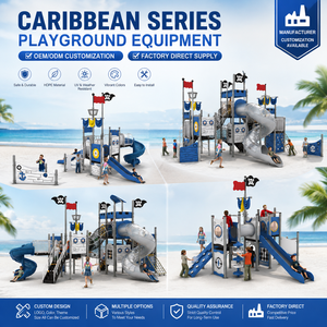 Équipement de terrain de jeux extérieur en HDPE, série Caraïbes, toboggan combiné pour parc et maternelle - Product Image 1