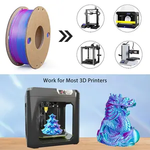 Silk PLA 3D Printer Filament 1.75mm Triple Color Silk PLA Filament 3D Printing Filament 250g 3 In1 Color Rose Red Sky Blue Green