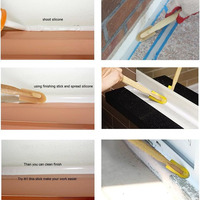 Kit de 4 outils de finition en silicone pour calfeutrage, spatules lisses pour joint de carrelage et mastic