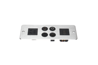 Prise de courant de bureau 1 prise chinoise, réseau audio, 2 USB-A, argent