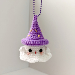Crochet Elf Cross-dressing Charm Keychain Handmade Mini Capybara Cute Ghost Wool Knitted Woven Doll Bag Pendant Accessories Gift - Product Image 6