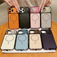 Funda Magnética para Teléfono con Cristal de Cámara Electrochapado Original para iPhone 17 16 15 14 Pro Max, Cubierta Trasera Texturizada con Lente Láser Convertida