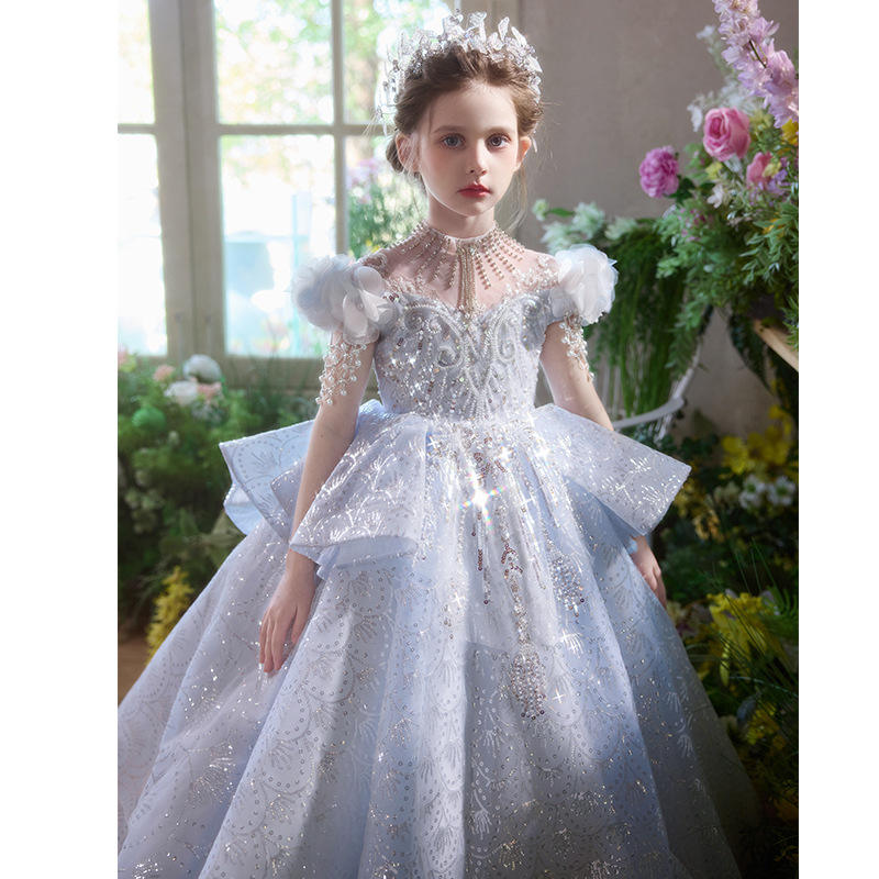 light blue elegant gowns for girls
