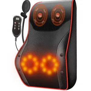 Remote Massage Cushion Neck Shoulder Back Waist Legs Massager 3 Gears With Heating Vibrating Massage Pad Pillow