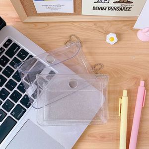 Kreativer transparenter Kartenhalter, einfache DIY-Aufbewahrungstasche, tragbare Mini-Geldbörse mit Druckknopf, ästhetische Kawaii-Fotokartenhülle - Product Image 4