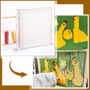 Cadre <span class=keywords><strong>à</strong></span> tufter en <span class=keywords><strong>bois</strong></span>, grand cadre pour la fabrication de tapis et de tapisseries, compatible avec le pistolet de découpe de tapis électrique - Product Image 4