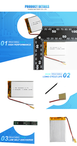 Tùy chỉnh oem điện li ion <span class=keywords><strong>lithium</strong></span> <span class=keywords><strong>polymer</strong></span> pin 3.7v 500 mah lipo pin 323450 batterie - Product Image 2